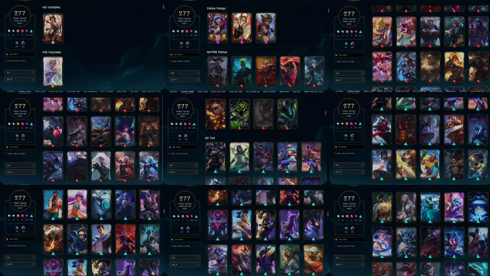 LOL 277 SKIN RIVEB 2O12 2/2 AHRI HUYỀN THOẠI BẤT TỬ LOẠI 3 LUX THẬP ĐẠI CÓ KHUNG  DƯ 165 TINH HOA THẦN THOẠI RANK LỤC BẢO TFT TRIS PENGU CÓ CHƯỞNG LỰC SÂN ĐỎ ĐỦ CHƠI